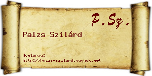 Paizs Szilárd névjegykártya
